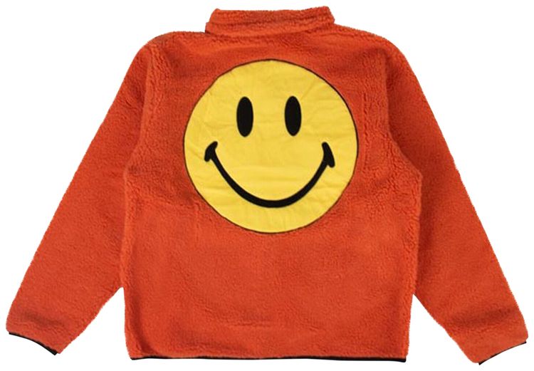 Chinatown Market Sherpa Zip Up Jacket Orange