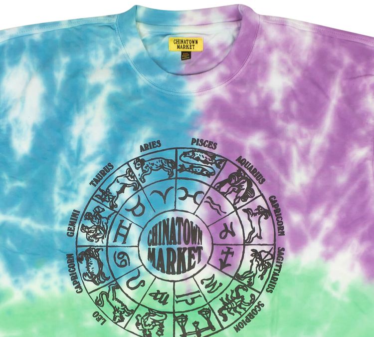 Chinatown Market Zodiac Tie Dye Short Sleeve T Shirt Multicolor