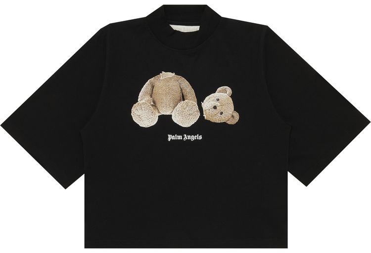 Palm Angels Palm Angels Bear Cropped Tee BlackBrown