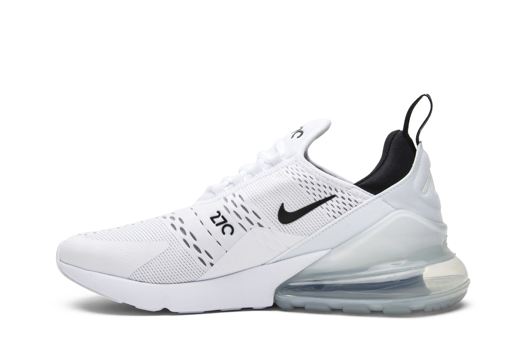 Nike Mens Air Max 270 Running Shoes White Black White Size 14.0