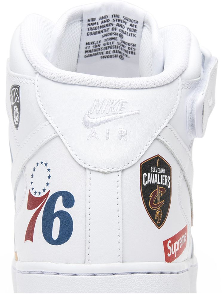 Supreme x NBA x Nike Air Force 1 Mid White