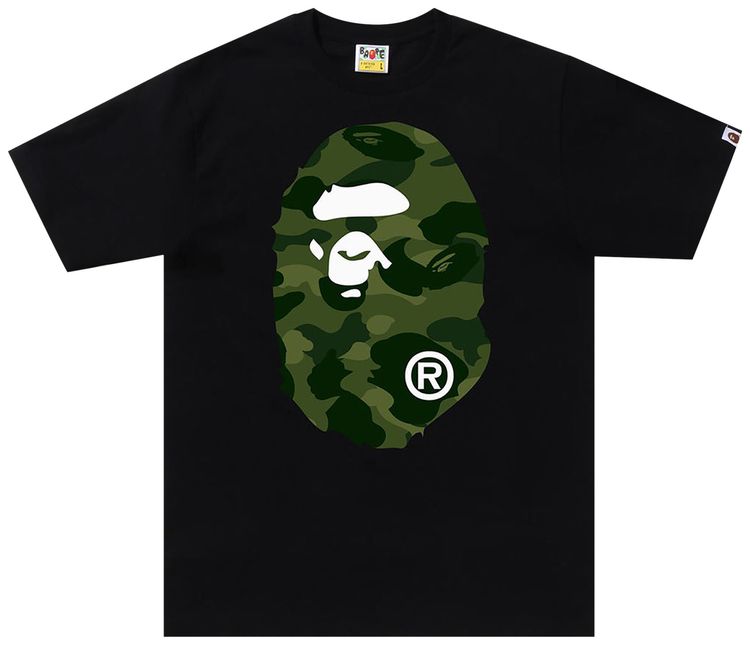 BAPE Color Camo Big Ape Head Tee BlackGreen