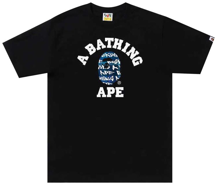 BAPE Graffiti Check College Tee BlackBlue