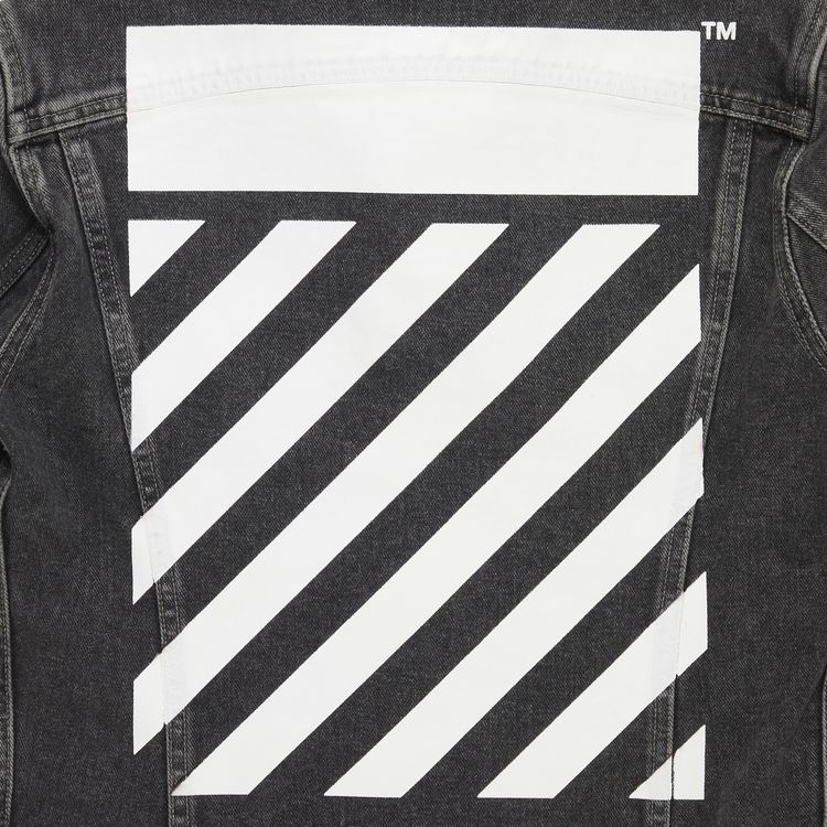 Off White Diag Denim Jacket Dark Grey
