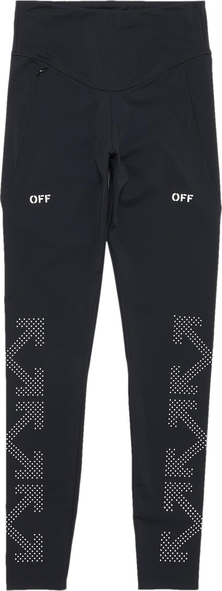 Off-White Logo Printed Sports Leggings 'Black/Silver'
