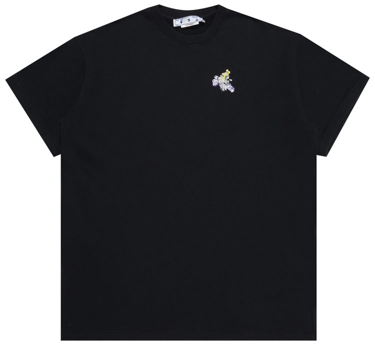 Off White Painted Arrows Motif Snap Fastening T Shirt Dress BlackMulticolor