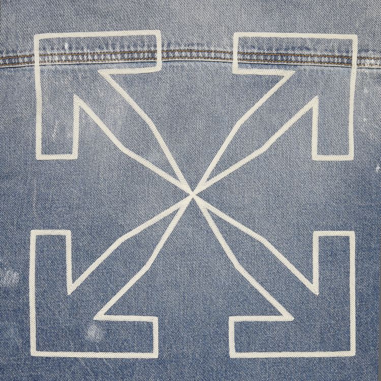 Off White Diag Outline Paint Denim Shirt Vintage BlueWhite