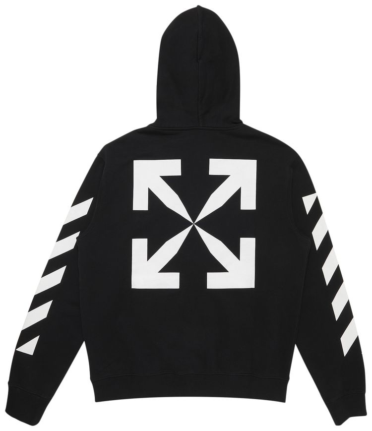 Off White Black Arrow Zipped Hoodie