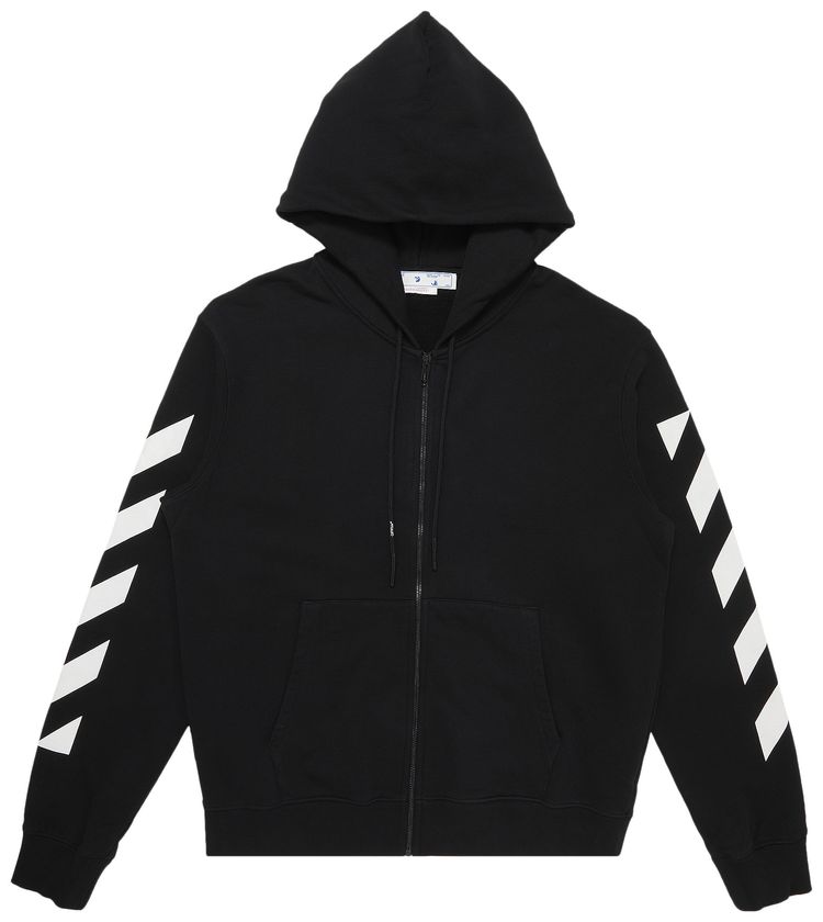 Off-White Diag Arrow Slim Zip Hoodie 'Black/White'