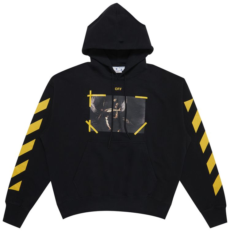 Off White Caravaggio Printed Hoodie BlackWhite