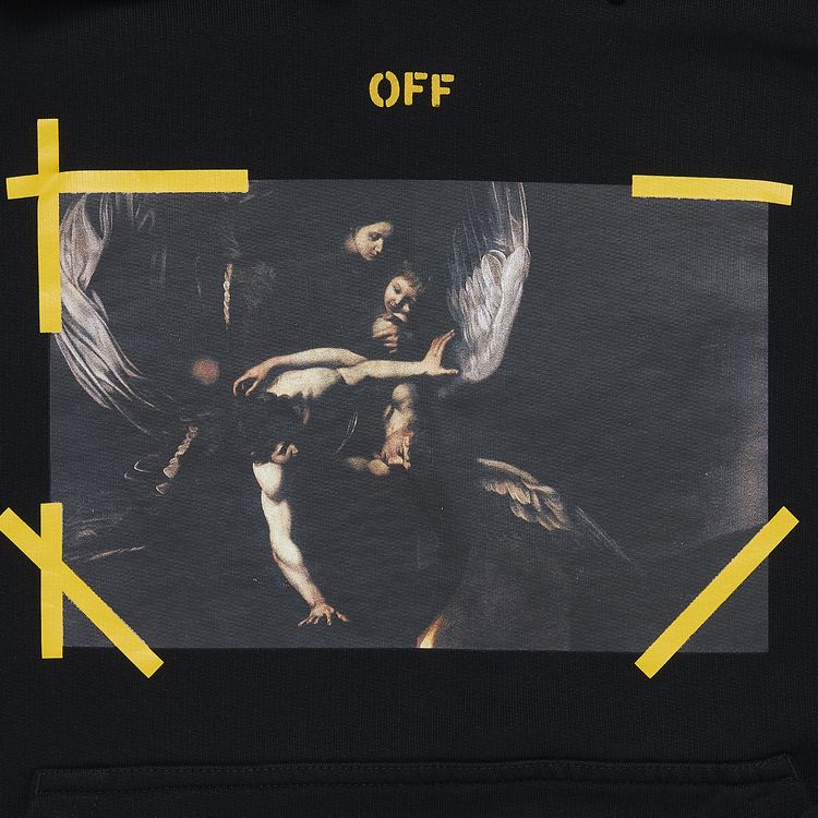 Off White Caravaggio Printed Hoodie BlackWhite