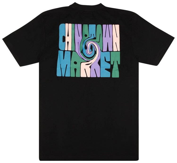 Chinatown Market Embroidered Smiley T Shirt Black