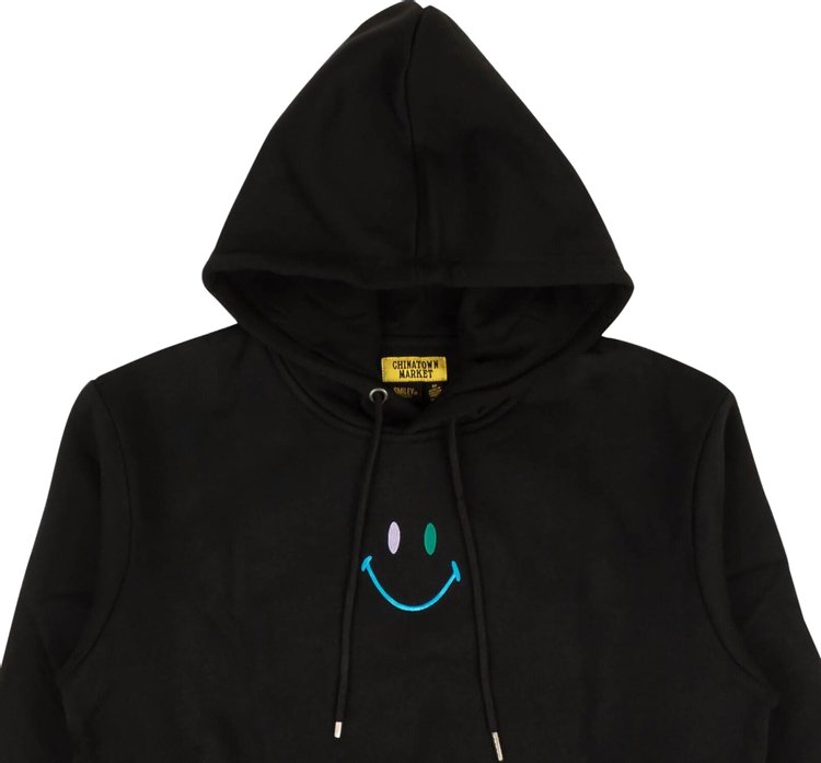 Chinatown Market x Smiley Embroidered Smiley Hoodie Black