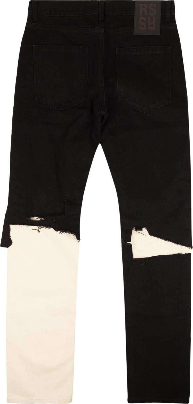 Raf Simons Slim Double Destroyed Denim Jeans Black