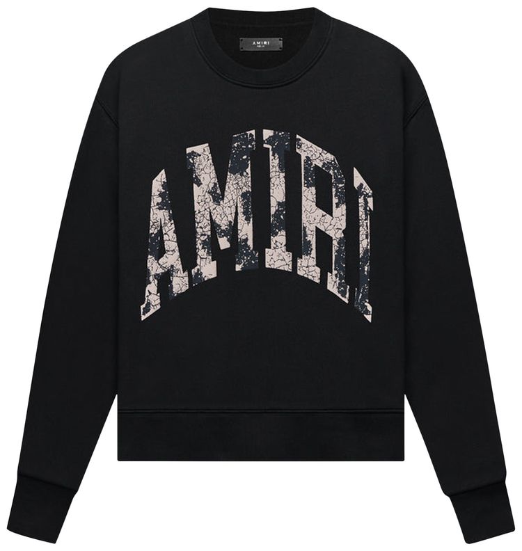 Amiri Collegiate Logo Crew Black