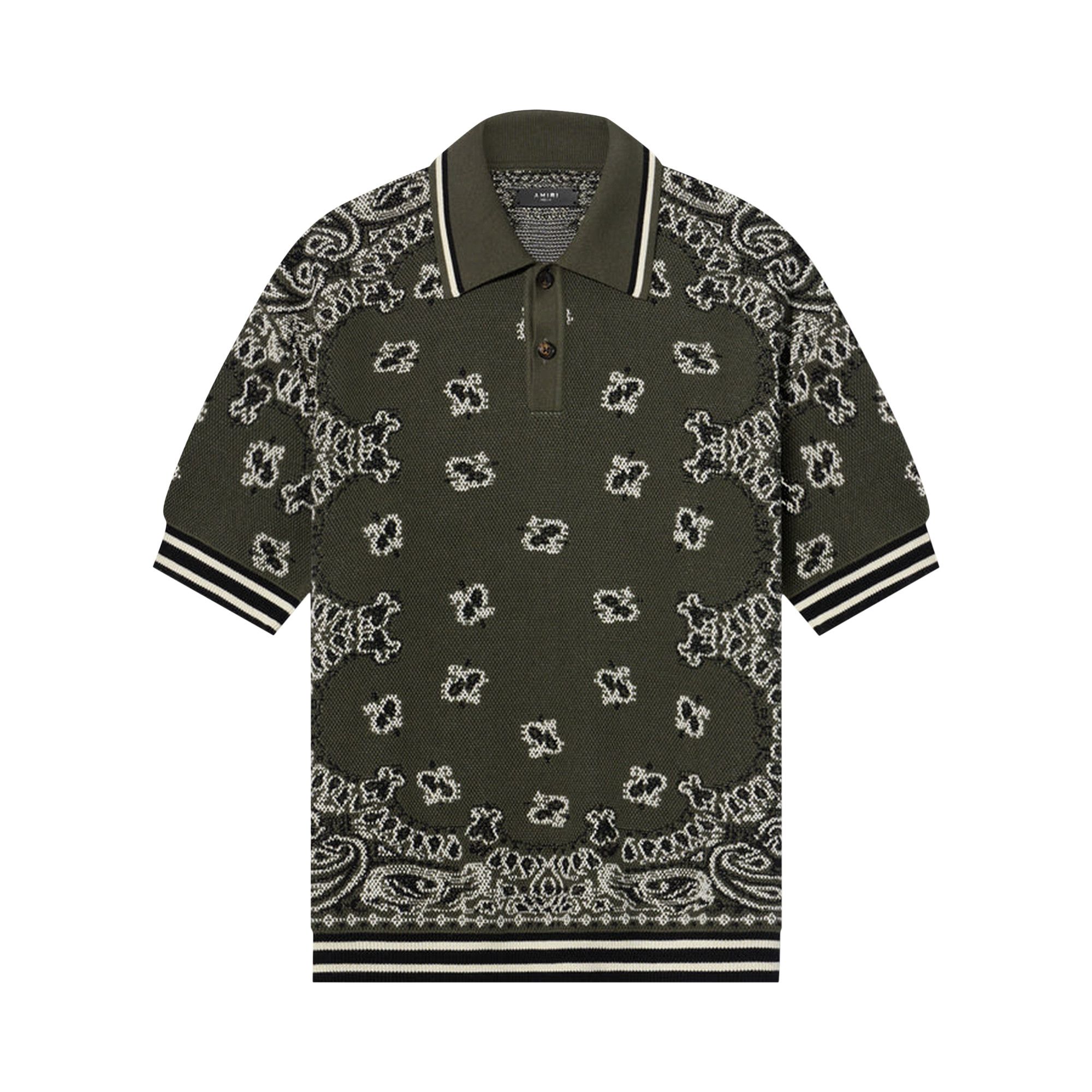 Buy Amiri Bandana Polo Green PF22MKS003 310 GREE GOAT