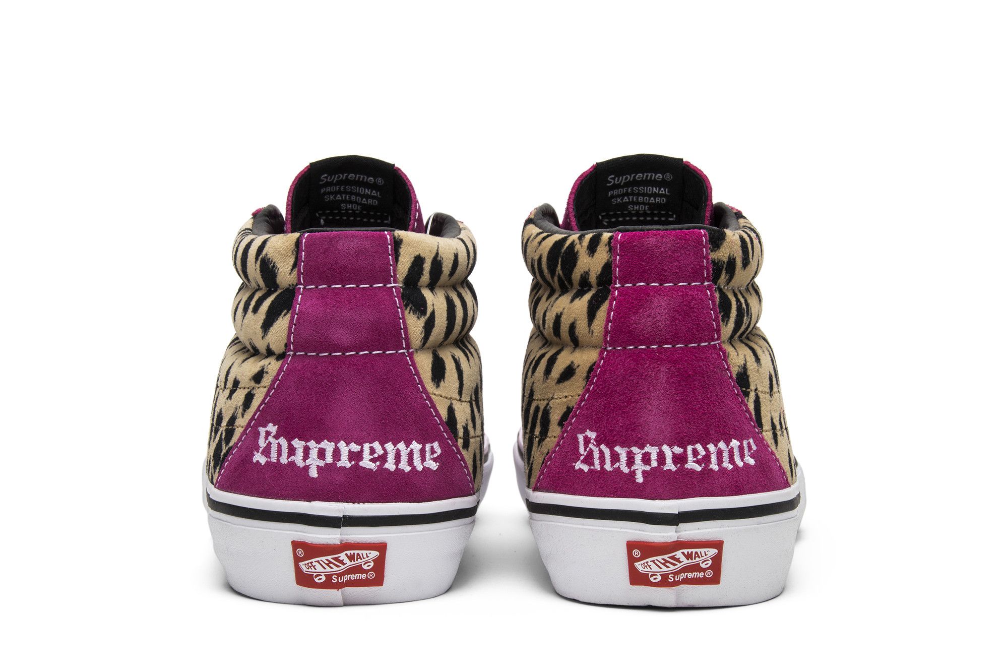 Size 8.5 Supreme x Sk8-Mid Pro 'Cheetah Velvet'