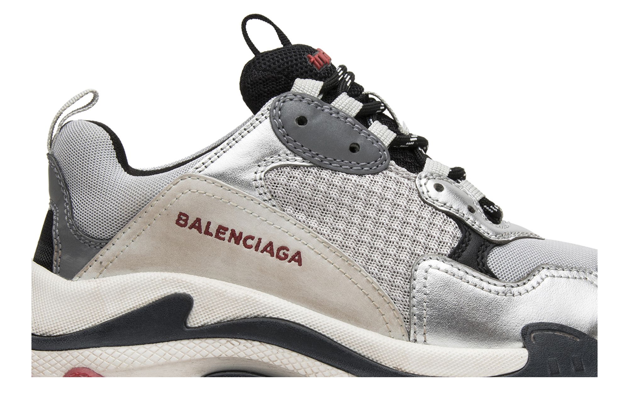 Size 7.0 Balenciaga Triple S Sneaker Silver 2018