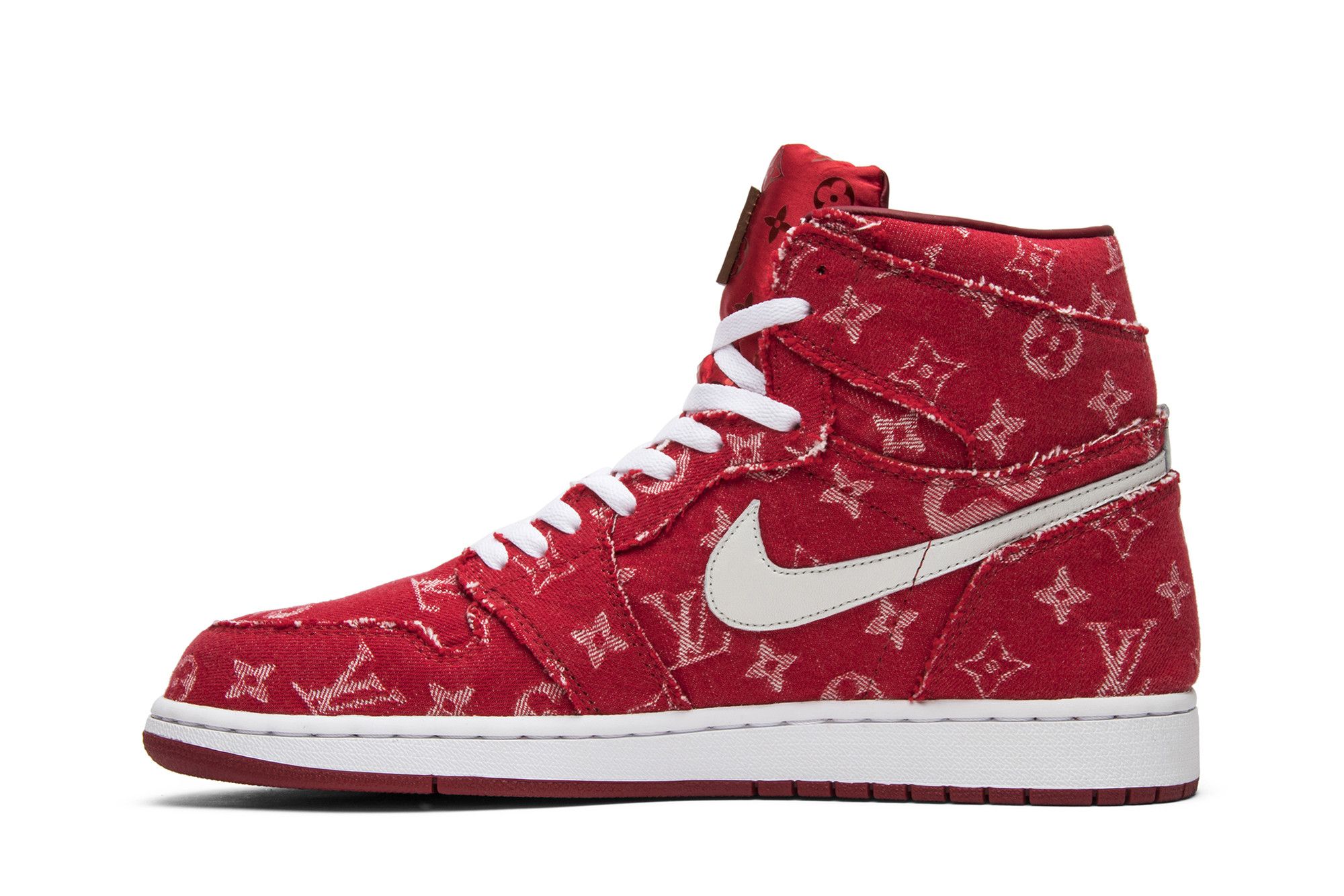 Buy Red Ribbon Recon x Air Jordan 1 Retro High Supreme Louis Vuitton Custom 555088 103 SLV GOAT UK
