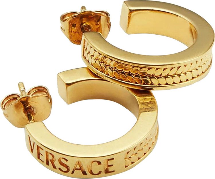 Versace Chain Hoop Earrings Gold