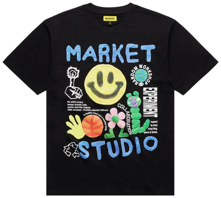 Market Smiley Collage Tee Black