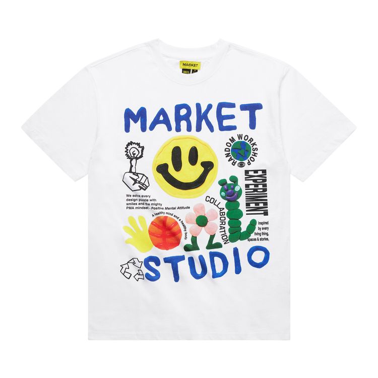 Market Smiley Collage Tee White
