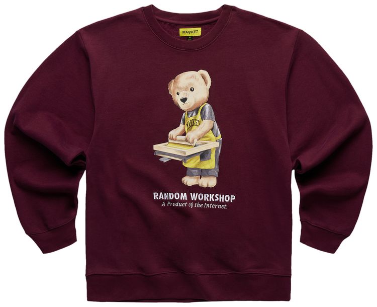 Market Random Workshop Bear Crewneck Maroon