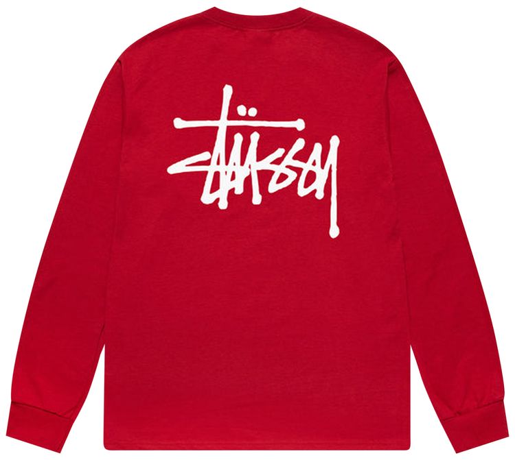 Stussy Basic Long Sleeve Tee Dark Red