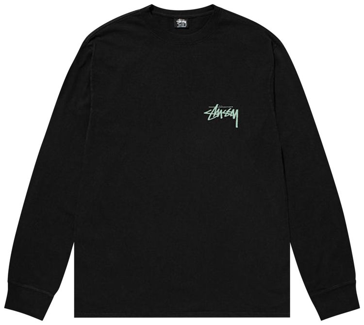 Stussy Basic Pigment Dyed Long Sleeve Tee Black