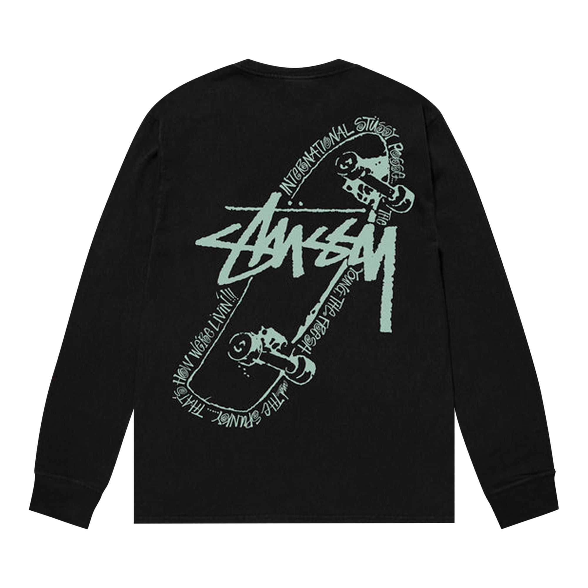 ★【STUSSY】★Basic Stussy Pigment Dyed LS T-Shir.t Black★ Stussy Strike Pigment Dyed Tee Black Shop Authentic at SASOM