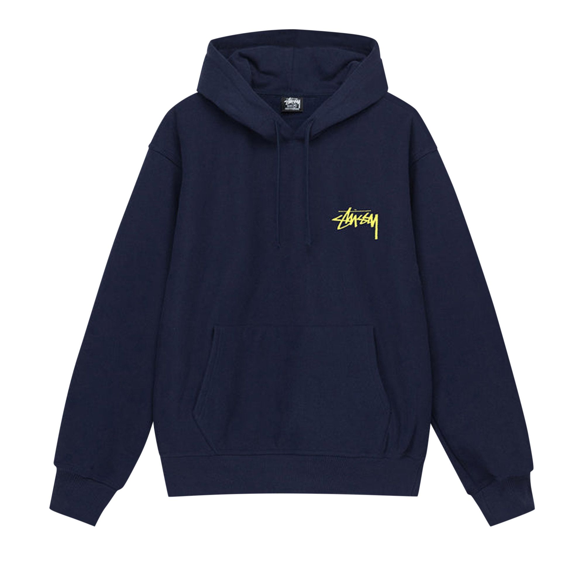 Stussy Mens Dance Energy Logo Pullover Hoodie Navy Blue