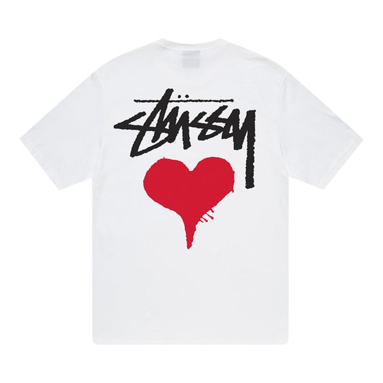 Stussy Stock Heart Tee White