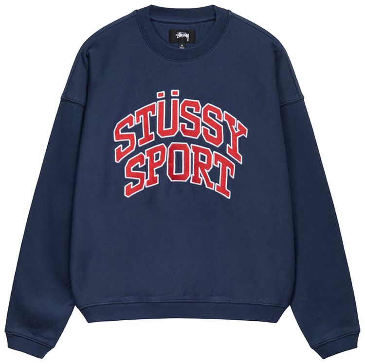 Stussy Relaxed Oversized Crew Navy