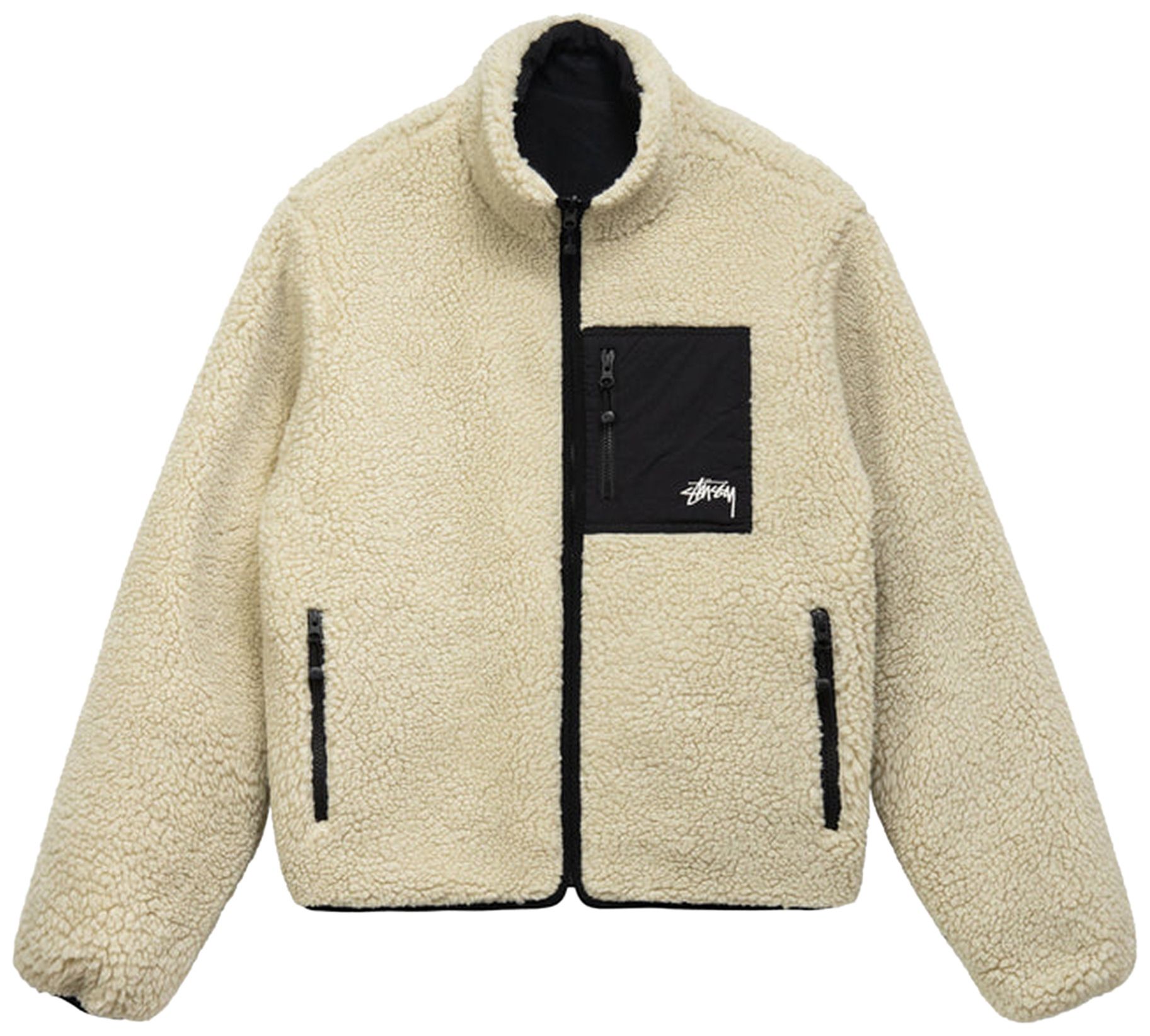 Buy Stussy 8 Ball Sherpa Jacket 'Natural' - 118498 NATU | GOAT IT