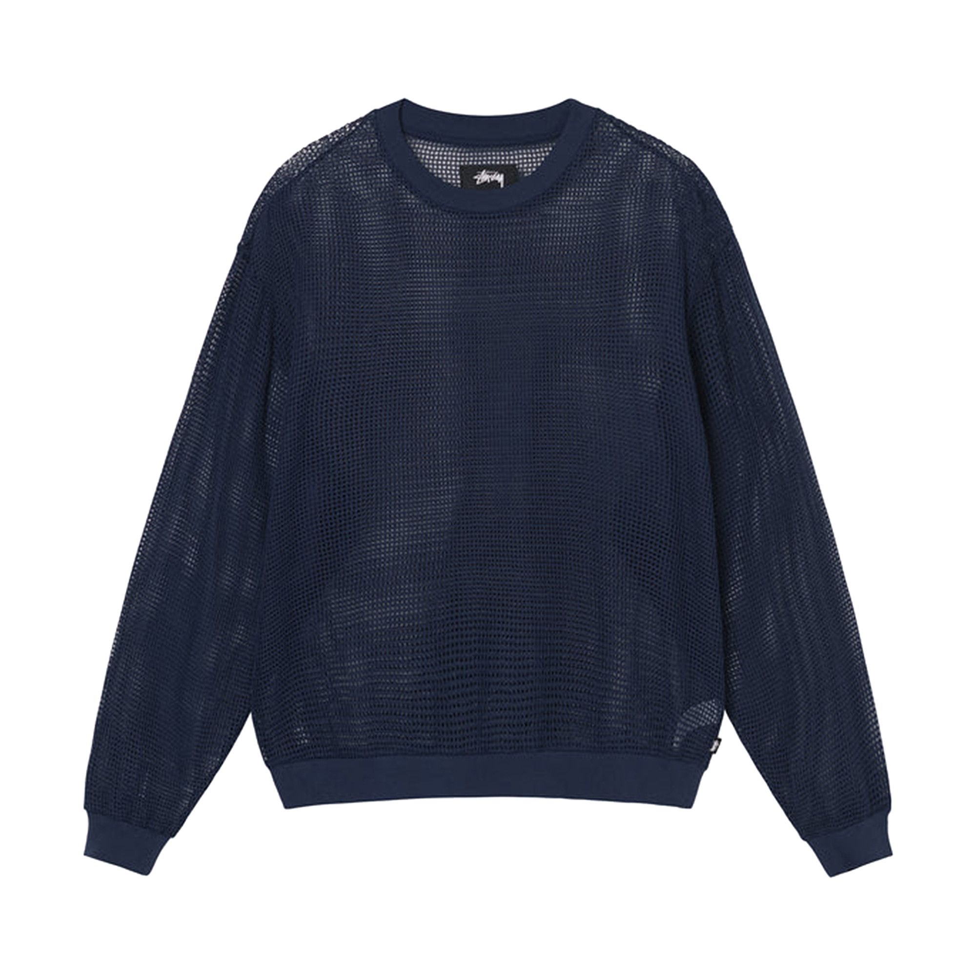 【メーカー再生品】 Buy 1140295 - 'Navy' Crew Long-Sleeve Mesh Cotton Stussy トップス