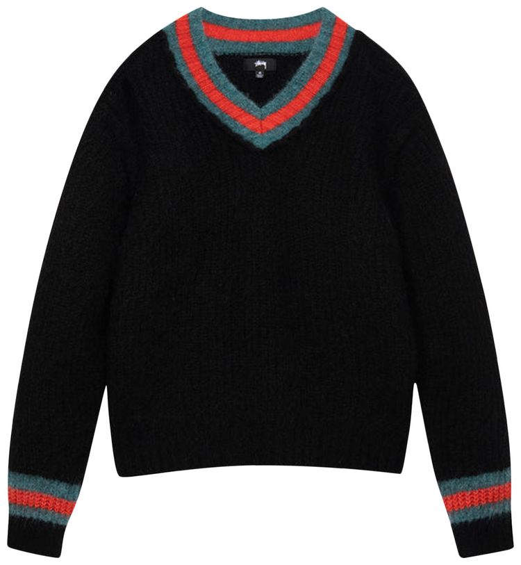 Stussy Mohair Tennis Sweater Black