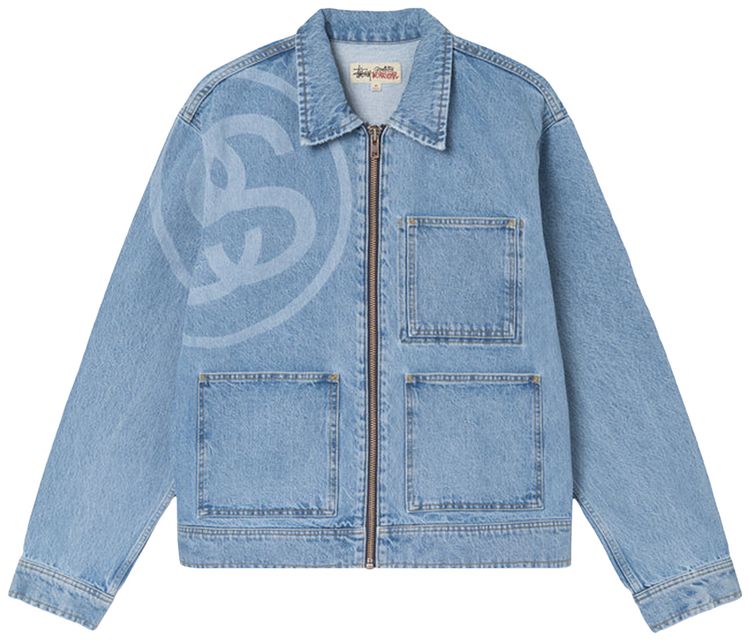 Stussy SS Link Zip Work Jacket Stone Wash
