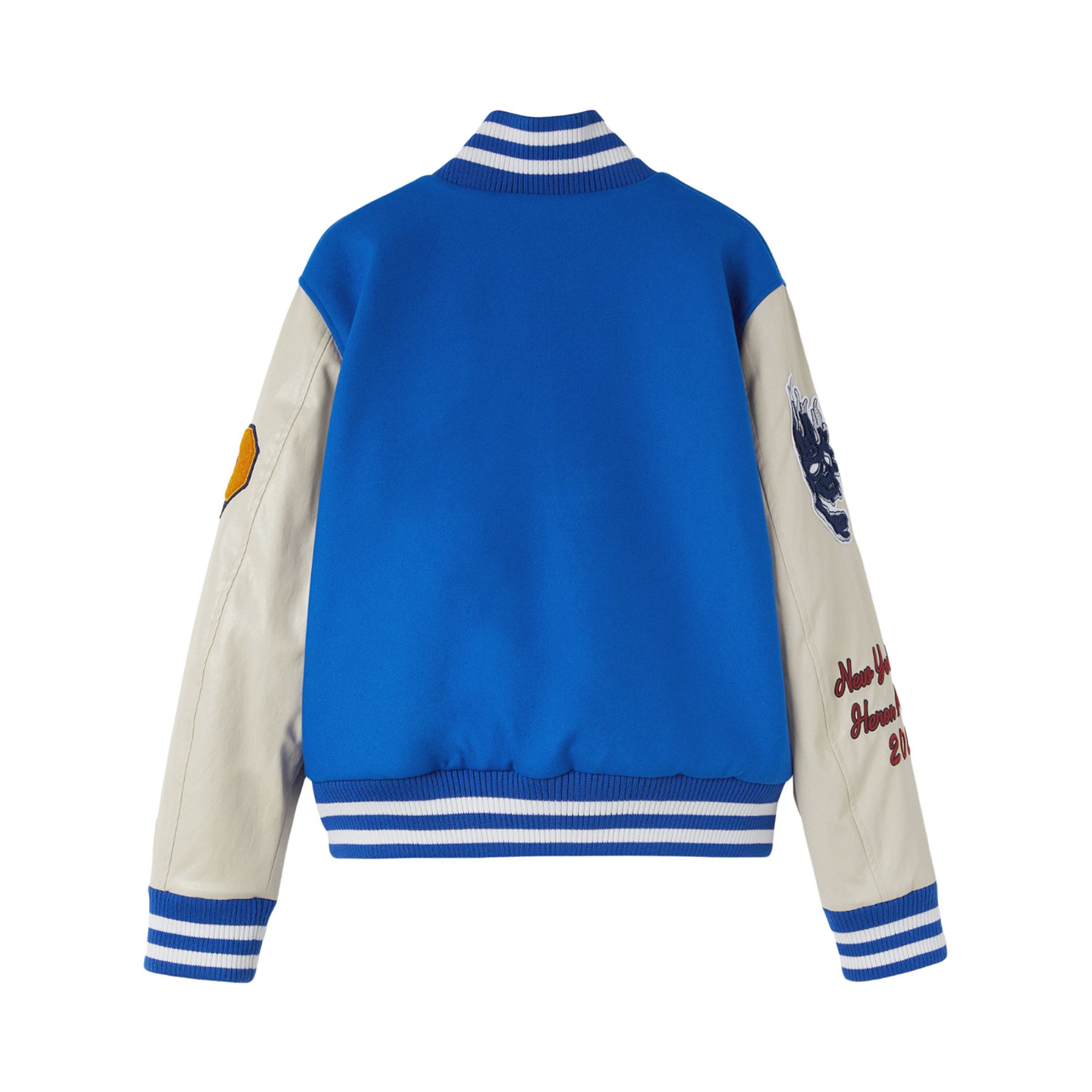 Buy Heron Preston Heron Patches Varsity Jacket 'Blue/Yellow