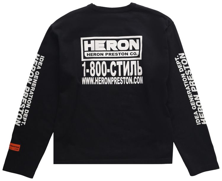 Heron Preston Real Estate Long Sleeve Tee BlackWhite