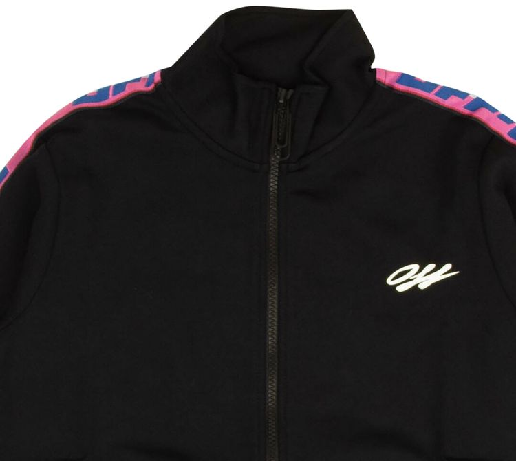 Off White Athleisure Track Jacket BlackMulticolor