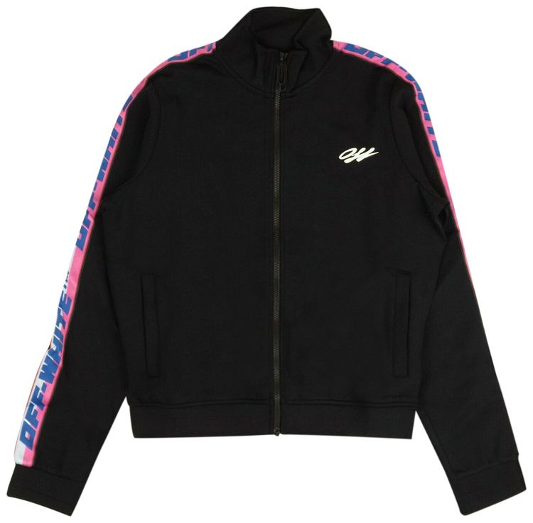 Off White Athleisure Track Jacket BlackMulticolor