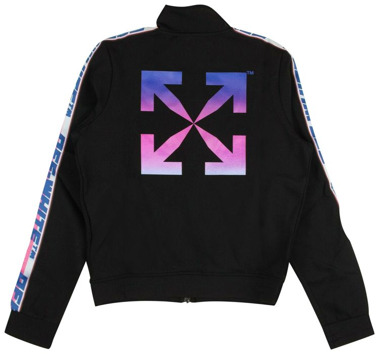 Off White Athleisure Track Jacket BlackMulticolor