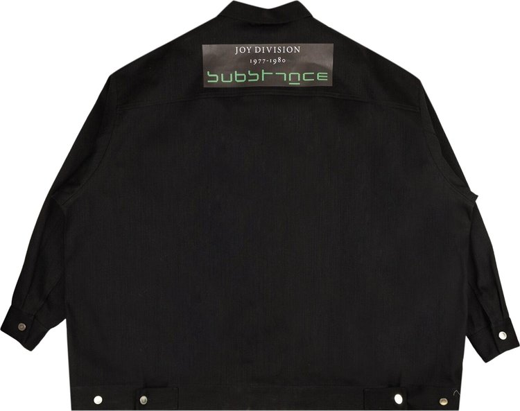 Raf Simons Oversized Logo Patch Denim Jacket Black