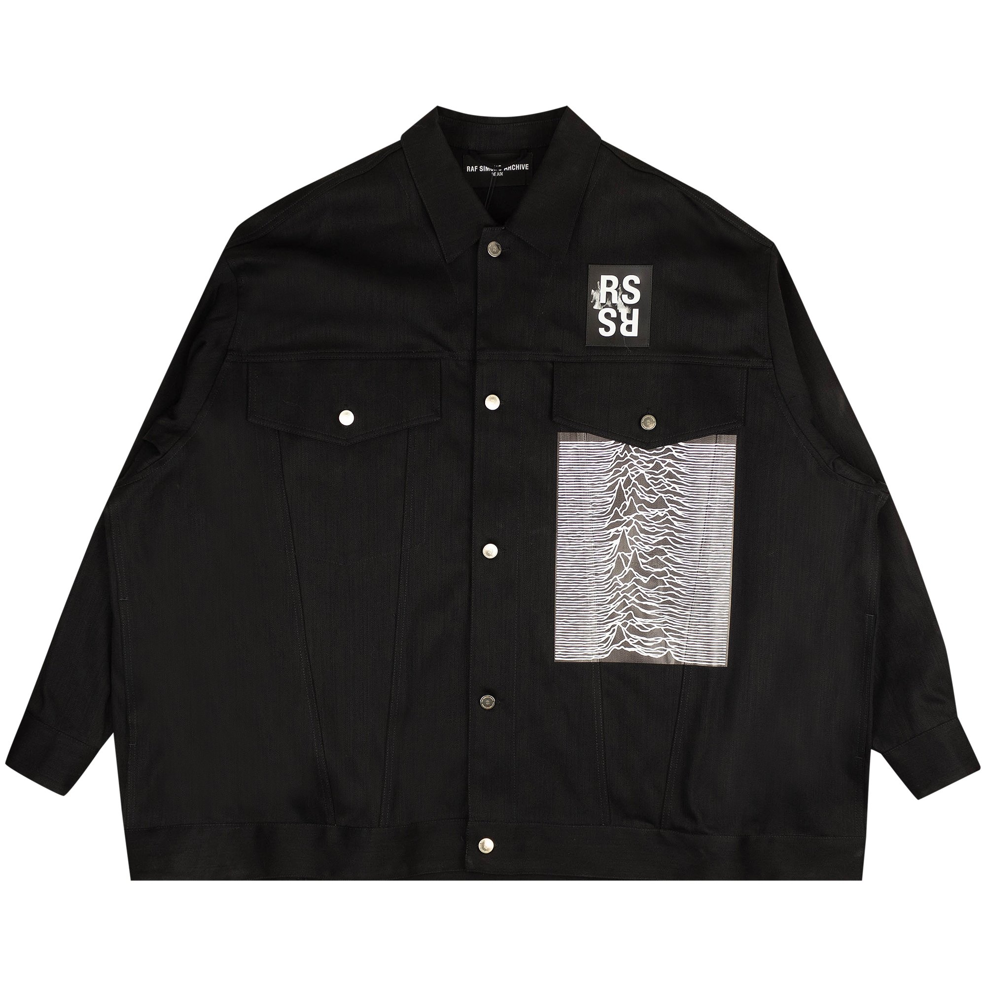 Raf Simons Oversized Logo Patch Denim Jacket 'Black'