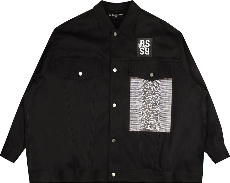 Raf Simons Oversized Logo Patch Denim Jacket 'Black'