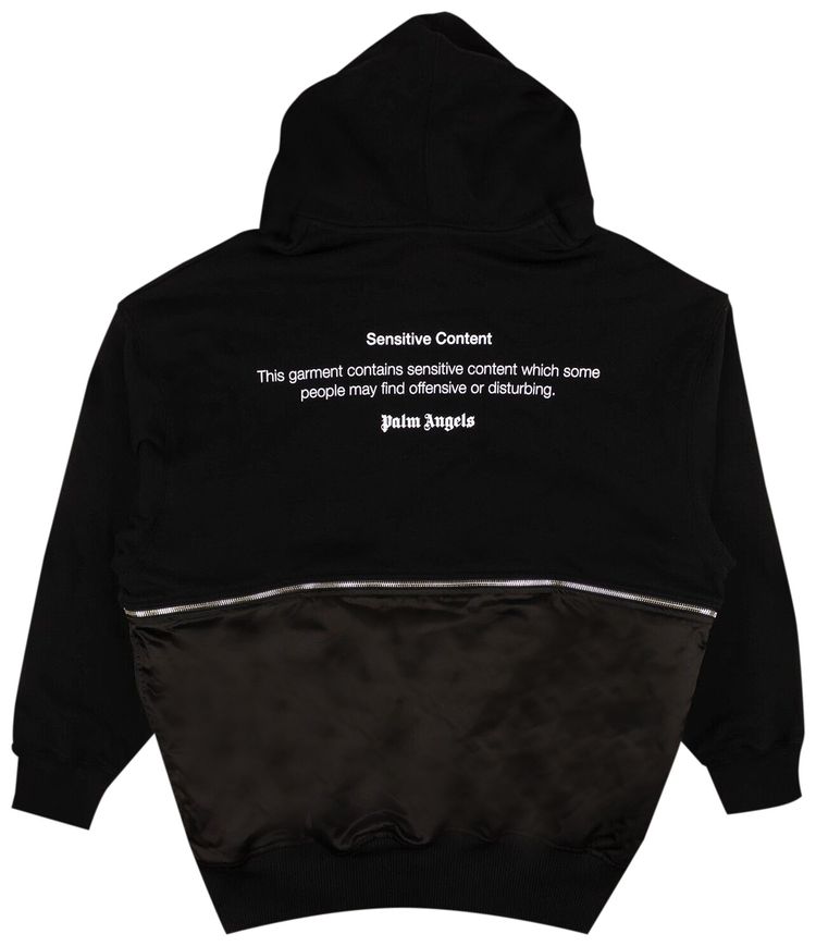 Palm Angels Sensitive Content Hybrid Hoodie Black