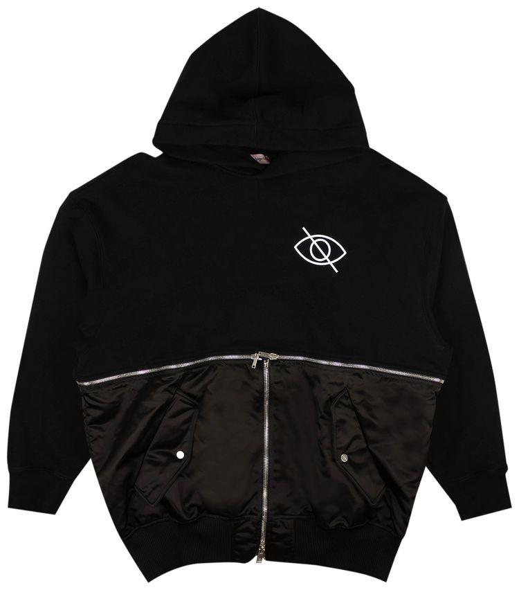 Palm Angels Sensitive Content Hybrid Hoodie Black