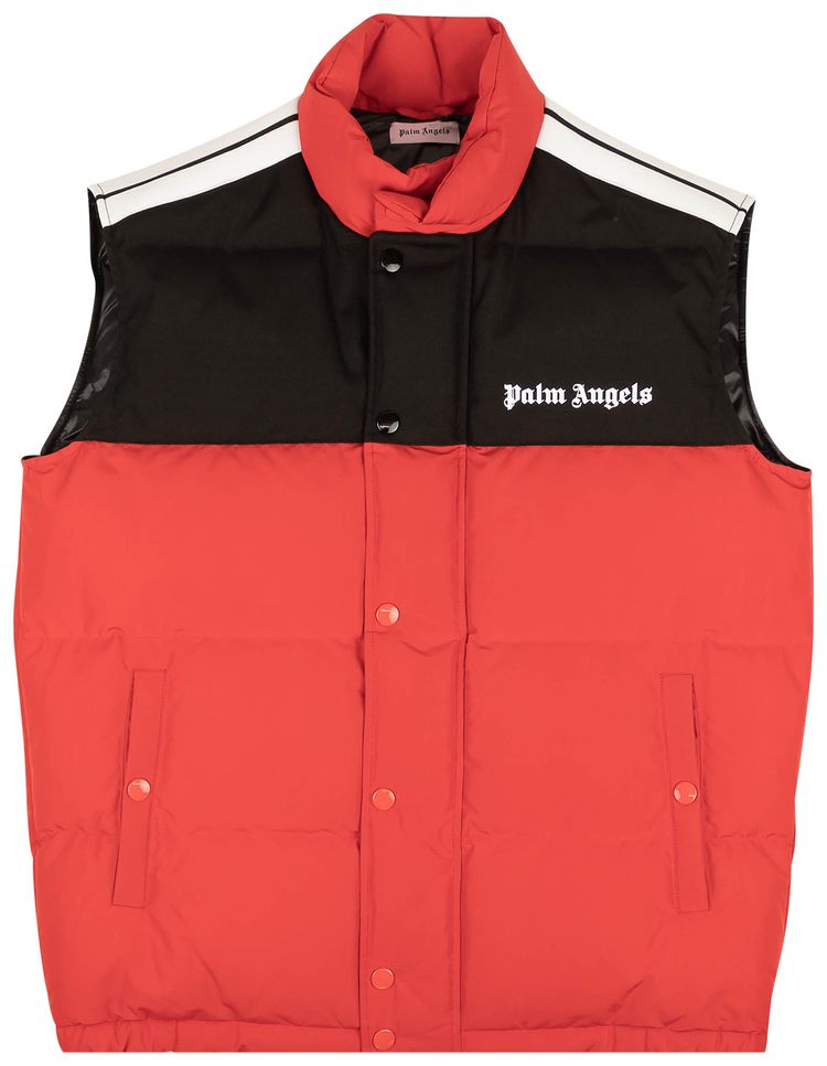 Palm Angels Logo Puffer Vest Red