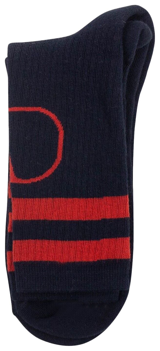 Valentino Ribbed Logo Socks BlueRed