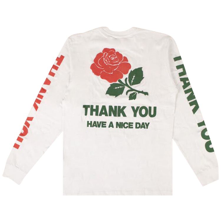 Chinatown Market Thank You Long Sleeve T Shirt White